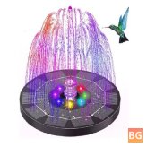 Solar powered fountain pump with 7 colors and 6 nozzles - night floating garden birdbath