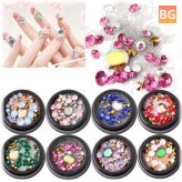 One Bottle of Diamonds Nails - Sticker Colorsful Beads Crystal Nail Art Decorations