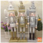42cm Wooden Nutcracker Doll Soldier Vintage Christmas Action Figure Gifts
