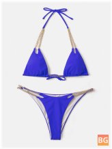 Triangle Halter String Bikini Bottom Swimwear for Women
