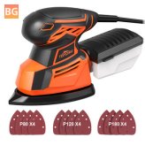 TS-SD1 220V 130W Cordless Mouse with 12Pcs sandpaper dust collector, detail sander for woodworking, EU plug