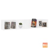 White CD Wall Shelf - 39.4"x7.1"x7