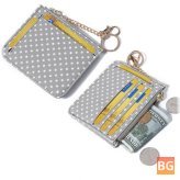 Women's Fashion Dot Pattern Zipper Wallet with Slot for Cards and Money