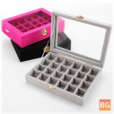 Collectible Box for Earrings with Glass Rings
