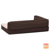 Dog Bed - Ergonomic Linen Look - 75x53 cm - Brown