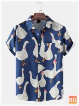 Duck Print Men's Casual Shirts