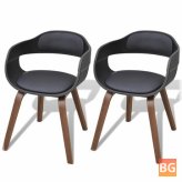 Black Dining Room Chairs with Wood Arms and Leatherette Arms