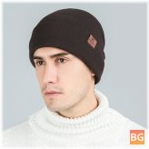 Thin Beanie with Flanging Leather Label - Unisex
