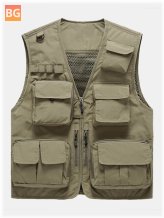 Zippered Vest with Mesh Pockets for Hunting and Fishing