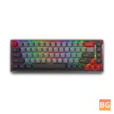 Black LORIIK Keyboard with Red, Green and Blue Keycaps - 68 Keys