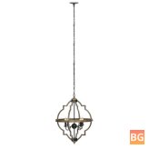 4-Light Chandelier with Metal Rods and Shades - Industrial Ceiling Hanging Lamp