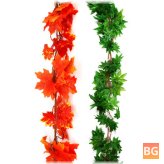 Wedding Garland with Green and Red Maple Leaf