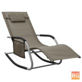 Sun Lounger - Textilene Taupe and Gray