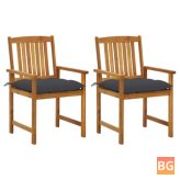 Director's Chairs with Cushions 2 pcs Memory Foam