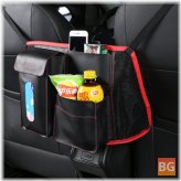 Leather Car Seat Back Storage Bag Organizer with Multi-Slot Hanger for Travel Storage