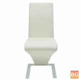 White Faux Leather Dining Chairs (2 pcs)