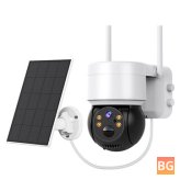 Hiseeu Solar-Powered Outdoor PTZ Camera with 1080P, Motion Detection, Night Vision, and Two-Way Audio