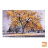 Large White Tree With Black Leaves - Canvas Wall Art Picture Print