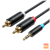 RCA to 3.5mm Audio Cable - for Smartphone Amplifier Subwoofer Home Theater DVD VCD AUX Cable