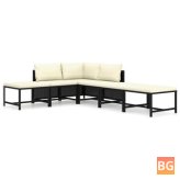 6-Piece Rattan Garden Lounge Set with Cushions