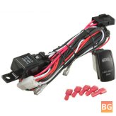 Blue Rocker Switch Kit with Wiring and Fuse