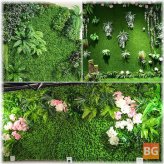 Plastic Wall Background with Green Plant