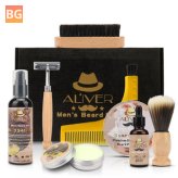 Beard Grooming Kit for Men - Comb, Shaver, Brush, Soap, Shampoo, Set