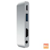 USB-C Hub with Charging, HDMI, USB 3.0, & Headphone Jack for iPad Pro