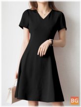 Short Sleeve A-line Dress for Women
