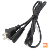 1.5m AC US C8 Plug Power Supply Adapter - Cable - Black