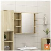 Sonoma Oak 31.5"x8.1"x25.2" bathroom mirror cabinet