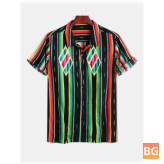 Short Sleeve Striped T-Shirts with Men's Fashion Colors