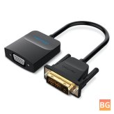1080P DVI to VGA Converter - Adapter Cable with Micro USB Port
