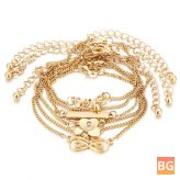 Love Gold Anklet with Chain - 6 Pieces