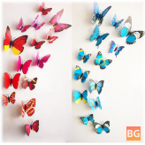 3D Stereoscopic Butterfly Wall Sticker - Living Room Home Decoration Decal DIY