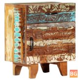 Bedside Cabinet with Wood Carving