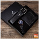 XSVO Men's Wallet with Quartz Watch Folding Wristband