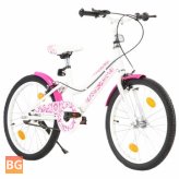 20" Pink and White Kids Bike