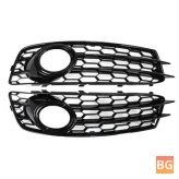 Audi A3 S-Line Fog Light Grille Cover - Glossy Black Honeycomb