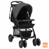 2 in 1 Steel Stroller with Black and Gray