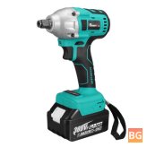 18V Brushless Electric Impact Wrench with LED Light and 2 Li-ion Batteries (Makita Compatible)