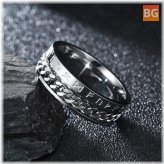 1Pcs Fashion Turnable Geometric Pattern Rotatable Stainless Steel Men's Ring