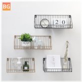 Iron Wall Shelf Mounted Storage Rack for Bedroom Kitchen Home Kid Room
