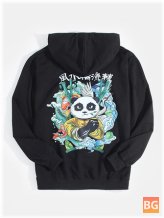 Text & Cartoon Panda Hoodies for Men