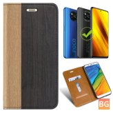 Wooden Texture Flip PU Leather Case for POCO X3 PRO / X3 NFC