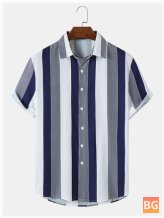 Short Sleeve Lapel Shirt - Mens