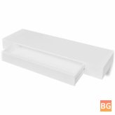 White MDF Floating Wall Shelf with 1 Drawer for Book/DVD Storage