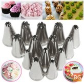 14pc Stainless Steel Flower Icing Piping Nozzles - Cake Pastry Decorating Accessories