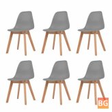 Gray Plastic Dining Chairs (Set of 6)