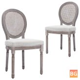 Cream Fabric Dining Chairs (Set of 2)